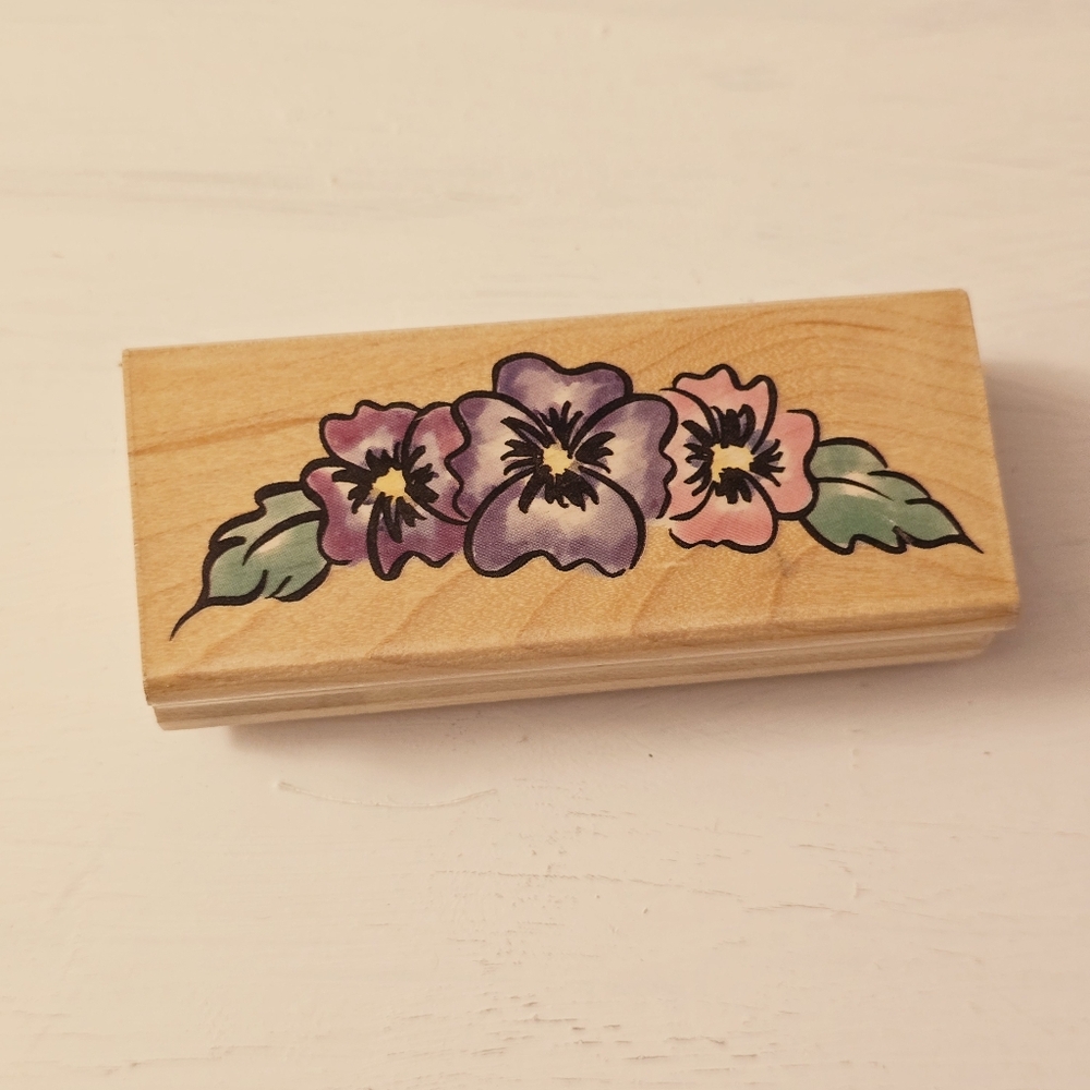 Stampin Up Pansies Rubber Stamp